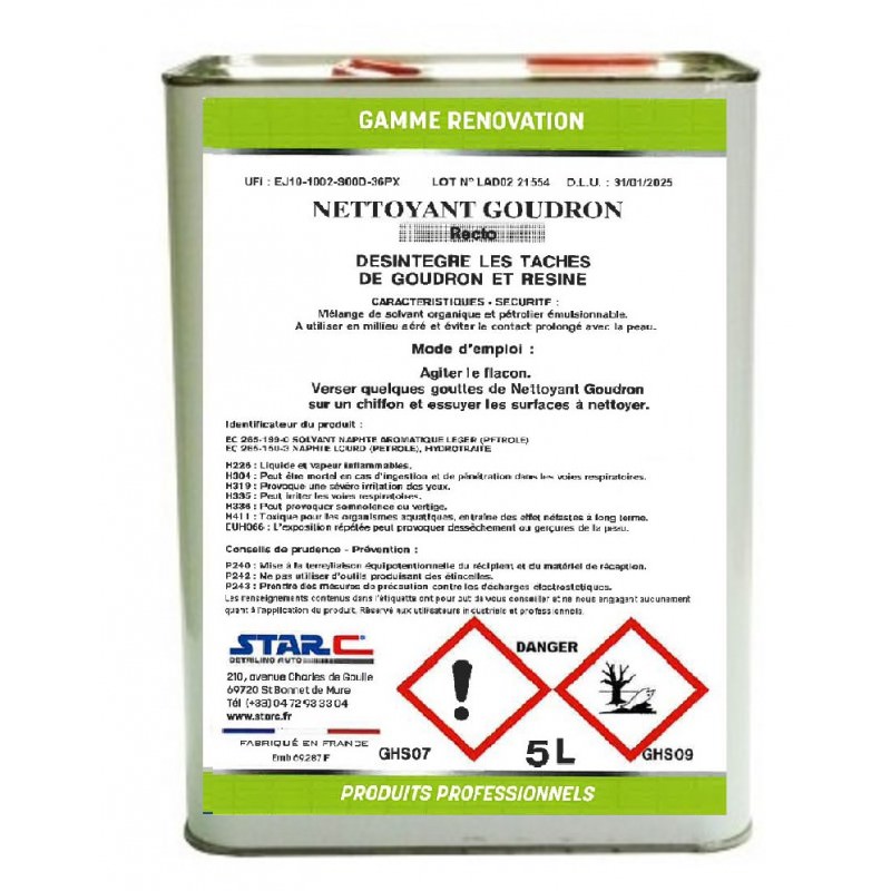 Nettoyant goudron 5 Litres Nettoyant goudron 5 Litres
