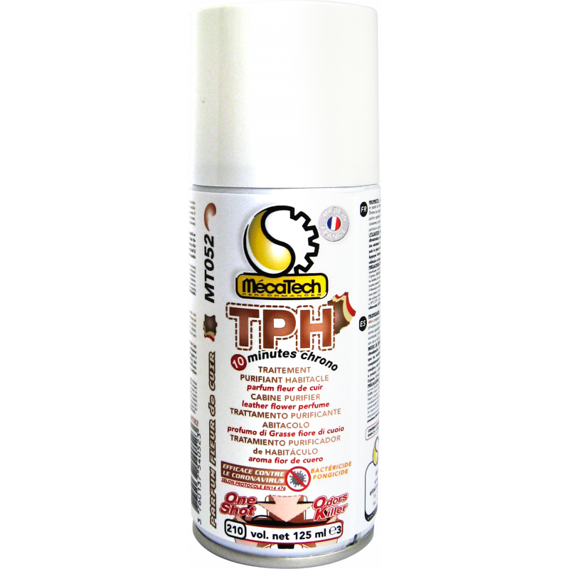 TPH PURIFIANT 125 ml - Traitement purifiant l'air de l'habitacle, efficace en désinfection sur le virus Covid-19.