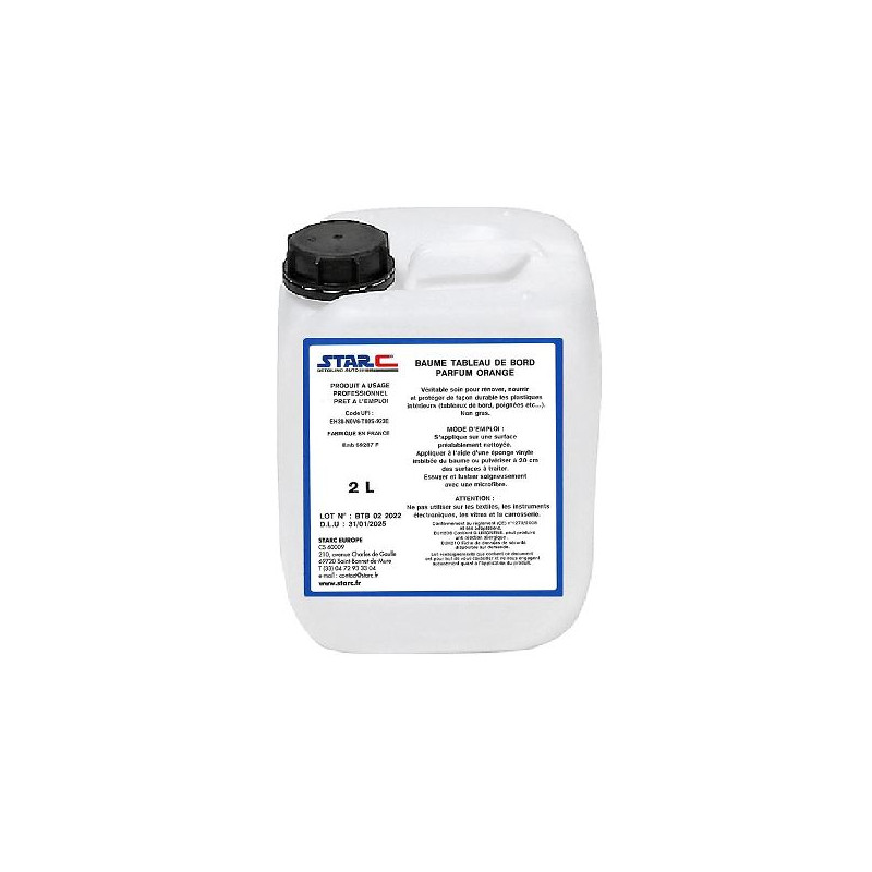 DASHBOARD CLEANER - Baume tableau de bord orange : produit d'entretien voiture