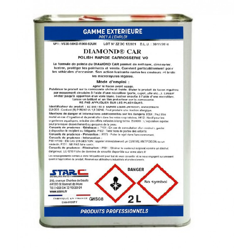 DIAMOND CAR : nettoyant carrosserie polish