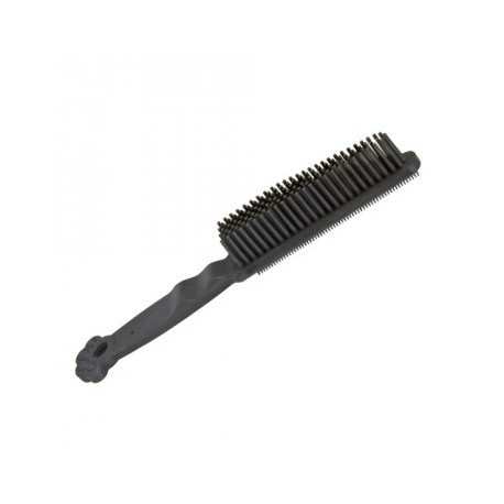 Brosse anti poils caoutchouc noire avec manche  pour enlever les poils